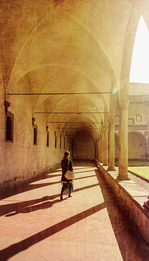 Afternoon In The Cloisters Florence Italy Photograph