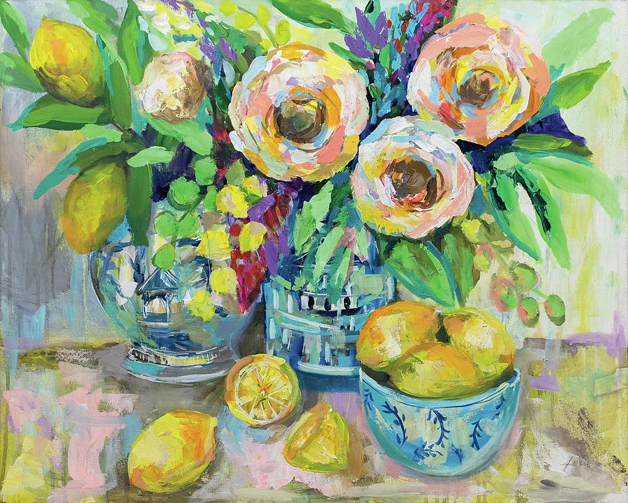 Bowl Painting - Afternoon Lemonade by Jeanette Vertentes