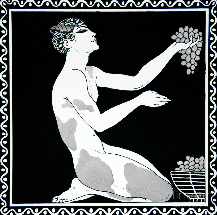 Georges Barbier Drawing - Afternoon of a faun by Georges Barbier