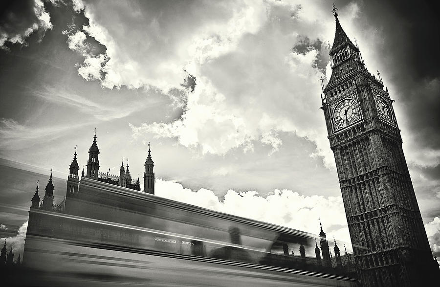 Big Ben Photograph - Afternoon Rush To Londons Big Ben - Historic Edition by Kamil Swiatek