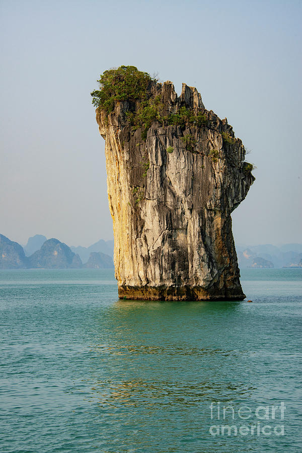 Afternoon Sun on Halong Bay Island Photograph by Bob Phillips