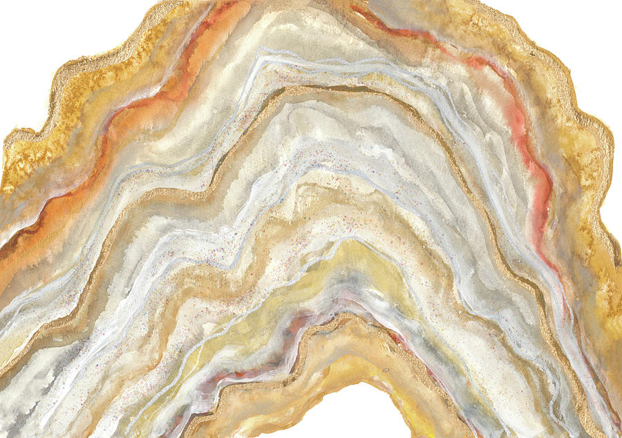 Abstract Mixed Media - Agate Rainbow I by Tiffany Hakimipour