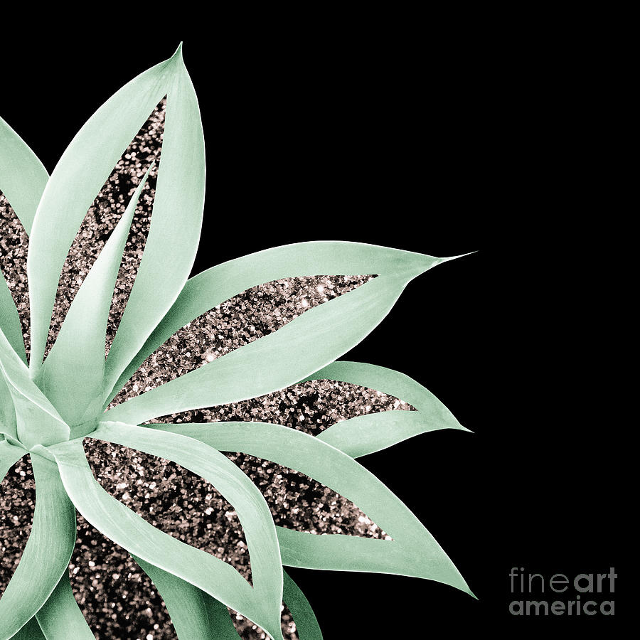 Nature Mixed Media - Agave Finesse Glitter Glam #2 #tropical #decor #art  by Anitas and Bellas Art