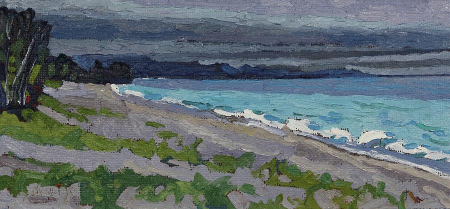 Agawa Beach Sunset Painting by Phil Chadwick