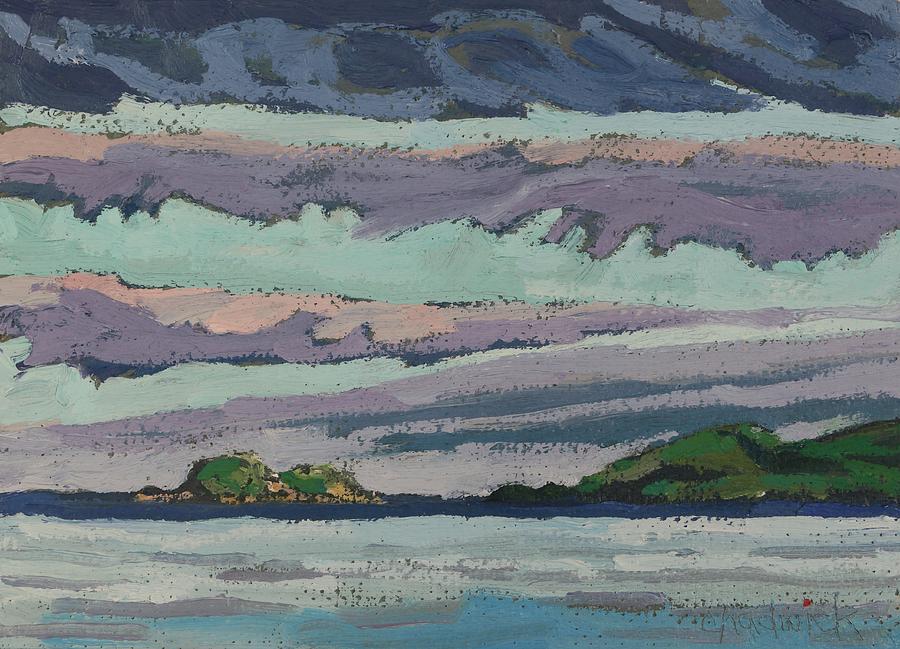 Agawa Cloudy Sunrise Painting by Phil Chadwick