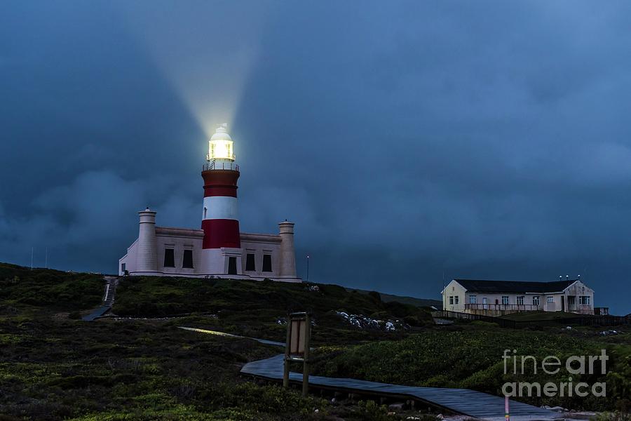 Agulhas Lighthouse During A Winter Storm Photograph by Peter Chadwick/science Photo Library
