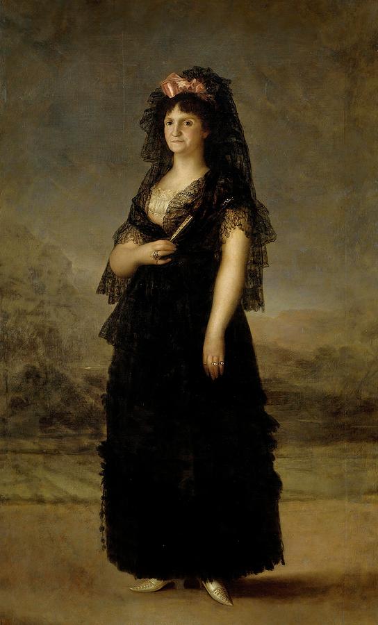 Agustin Esteve y Marques -Copy Francisco de Goya y Lucientes- Maria Luisa of Parma with Mantilla. Painting by Agustin Esteve y Marques -1753-1830-