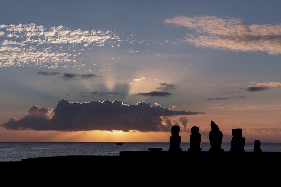 Ahu Tahai at sunset by Erika Valkovicova Ahu Tahai at sunset by Erika Valkovicova