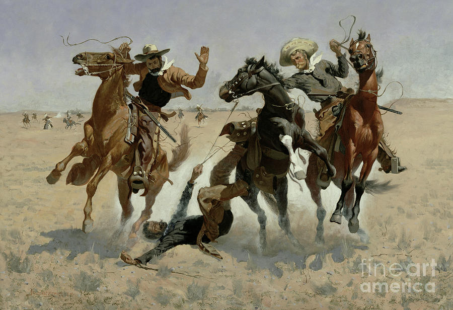 Aiding a Comrade, Past All Surgery Painting by Frederic Remington