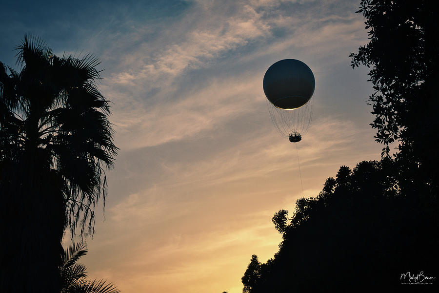 Air balloon over Yarkon Park at sunset, Tel Aviv, Israel Photograph by ...