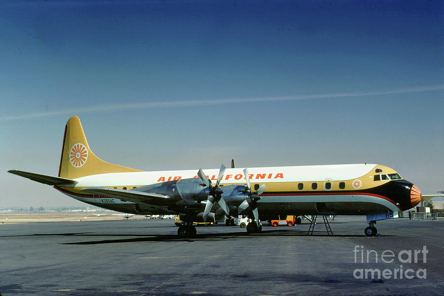 Air California Lockheed L-188C Electra, N385AC,  Santa Ana International Airport Photograph by Wernher Krutein