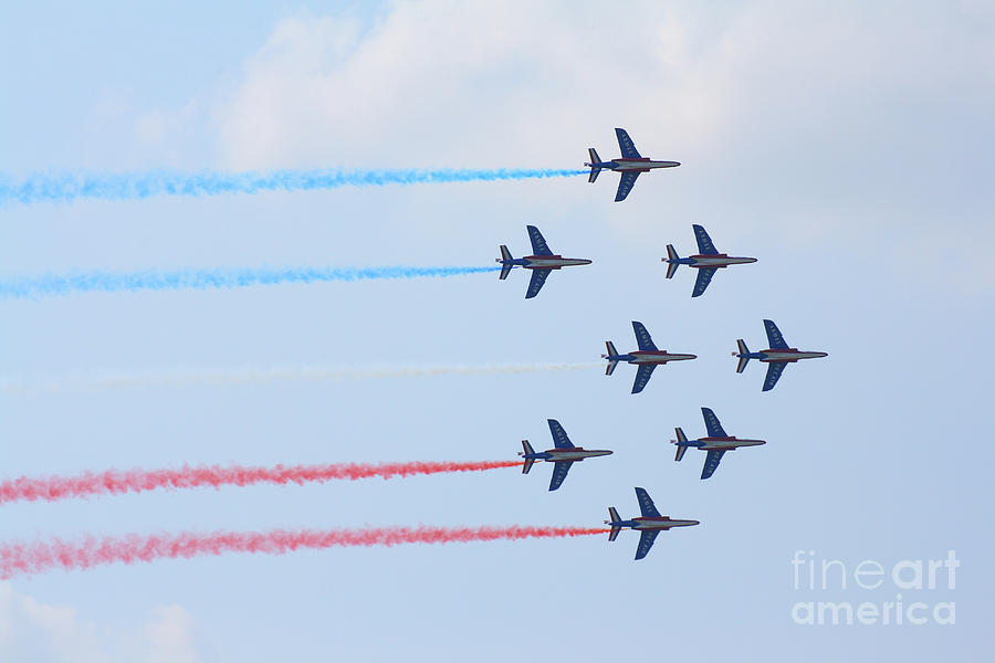 Air Display Team Fly Past, Photograph Photograph by French School