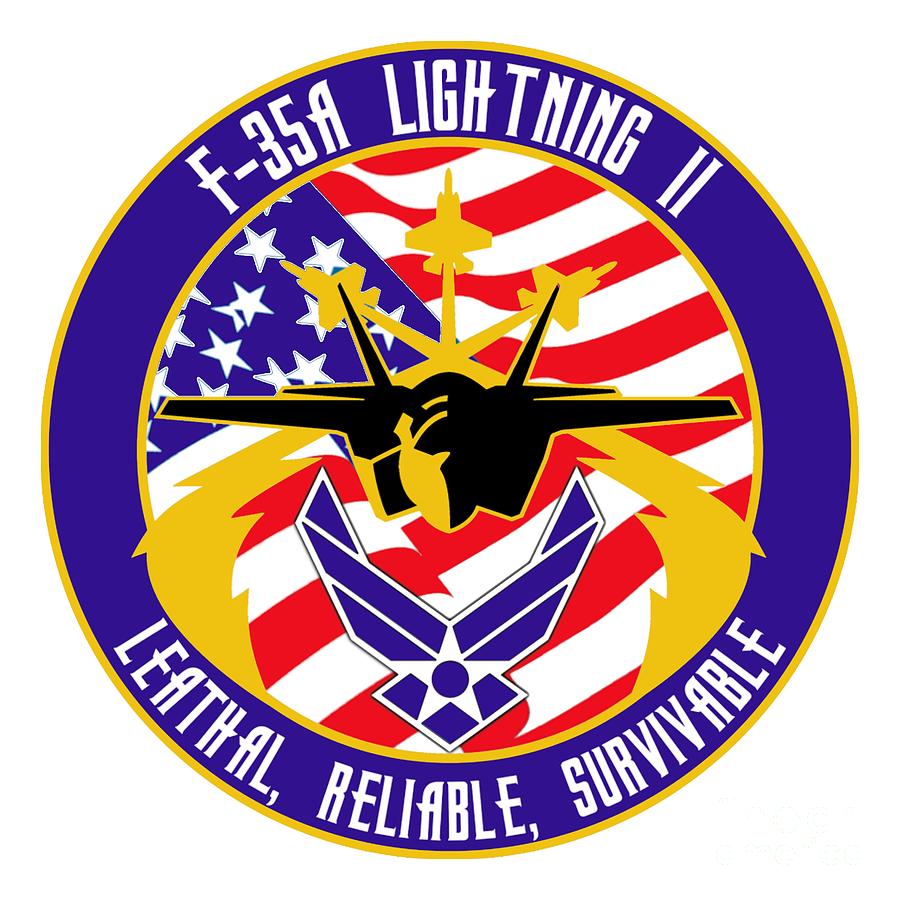 Air Force F 35 Program Logo Digital Art by Nikki Sandler