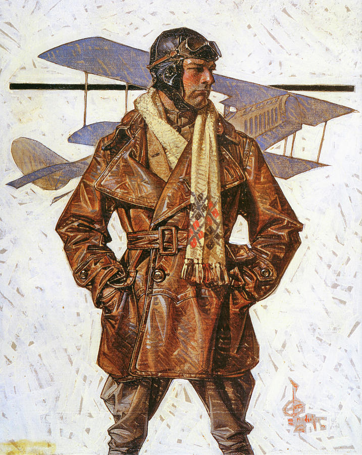 Goggle Painting - Air force pilot - Digital Remastered Edition by Joseph Christian Leyendecker