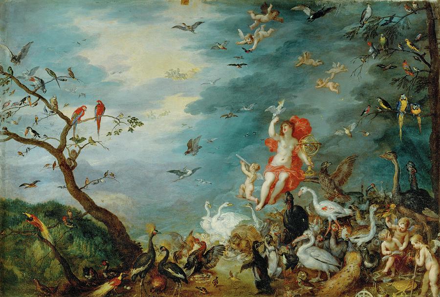 Air-one of four paintings showing the four elements. Painting by Jan Brueghel the Elder -1568-1625-