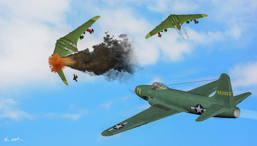 Air war Europe 1946 - Oil Digital Art by Tommy Anderson