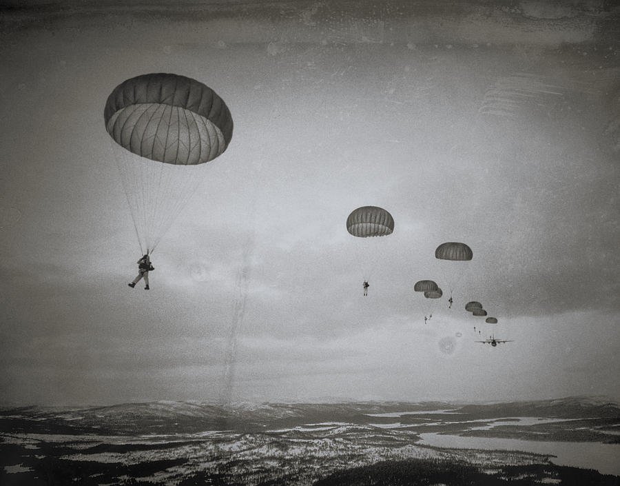 Black And White Photograph - Airborne#4 In The Air by Martin Van Hoecke