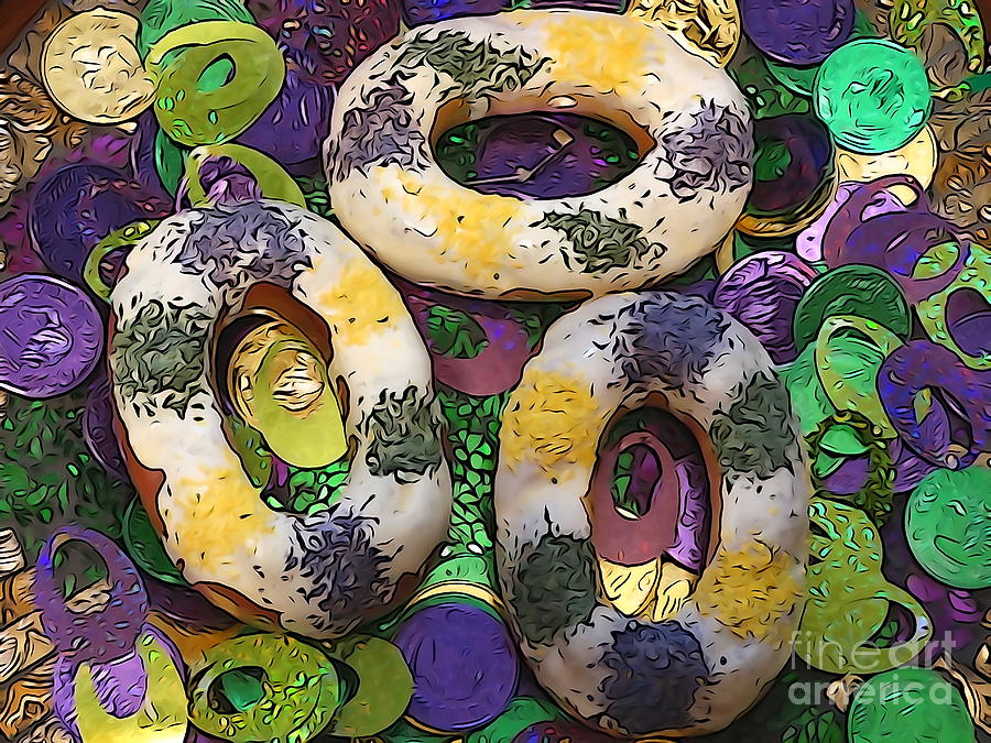 Airbrush Mardi Gras 2019 King Cake Doubloons Photograph by Joseph Baril