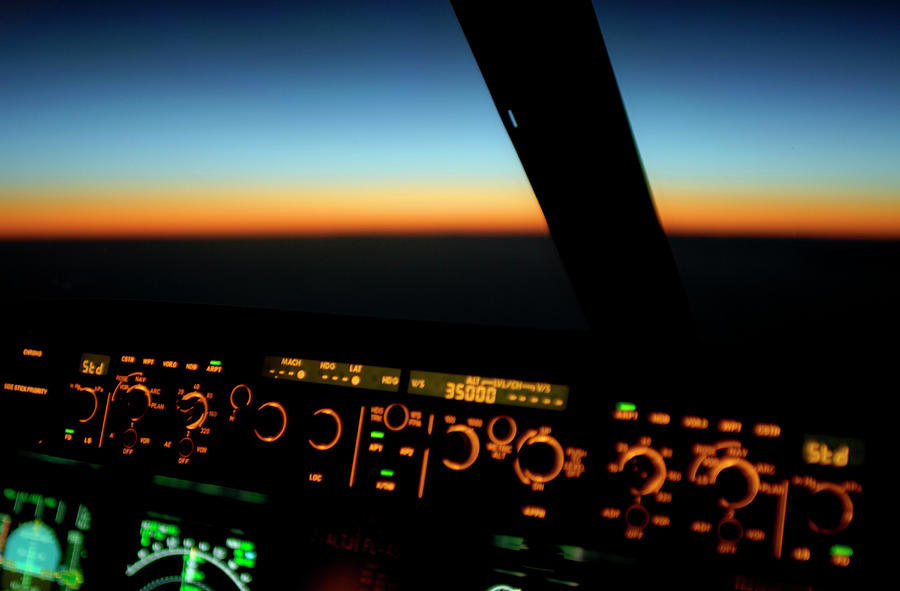Airbus Cockpit, Before Sunrise Photograph by Josef Willems