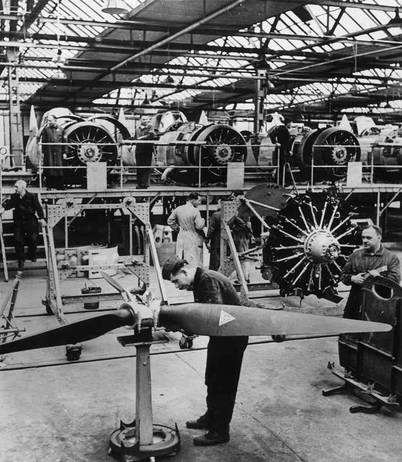 Aircraft Production Photograph by Fox Photos