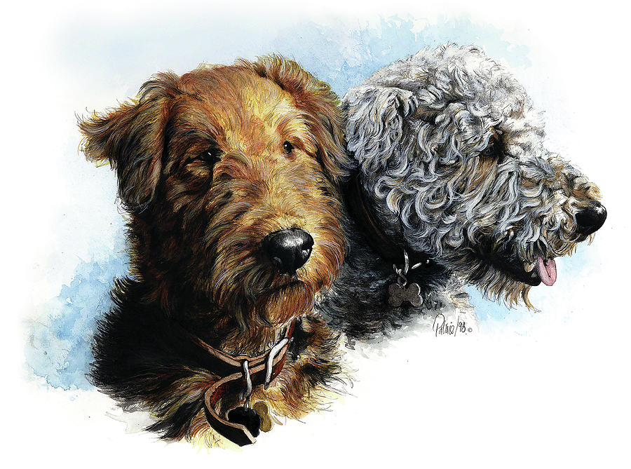 Airedales #2 Painting by Patrice Clarkson