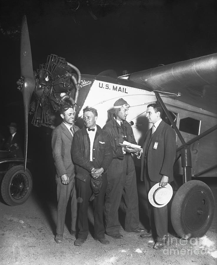 Airmail Pilots With Fokker Airplane Photograph by Bettmann