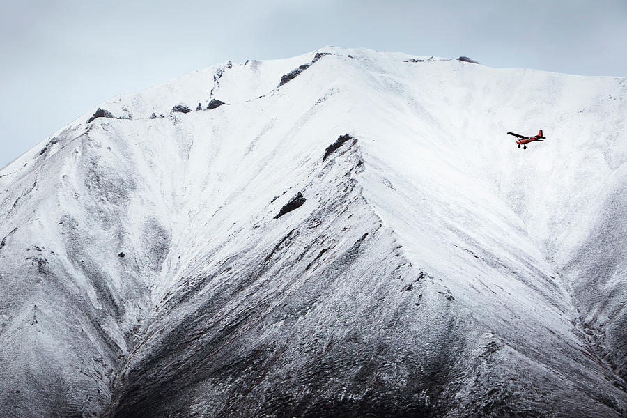 Nature Digital Art - Airplane Flying In Front Of Snow Covered Mountain, Wrangell St. Elias, Alaska, Usa by Seth K. Hughes