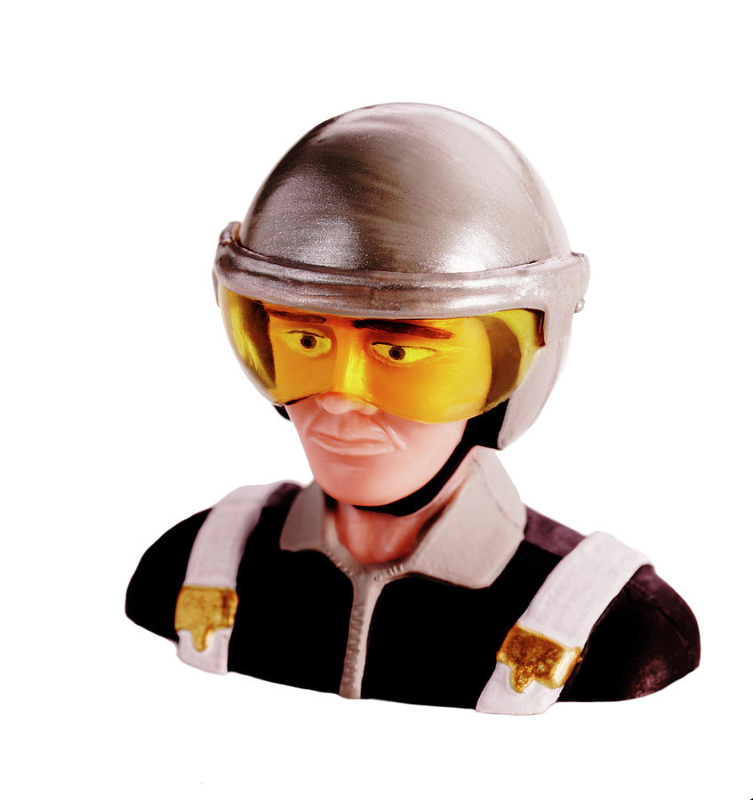 Transportation Drawing - Airplane Pilot Wearing Helmet by CSA Images