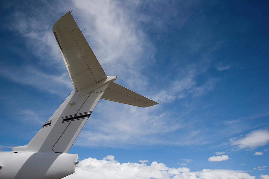 Airplane Tail & Blue Sky-1 Photograph by Sierrarat