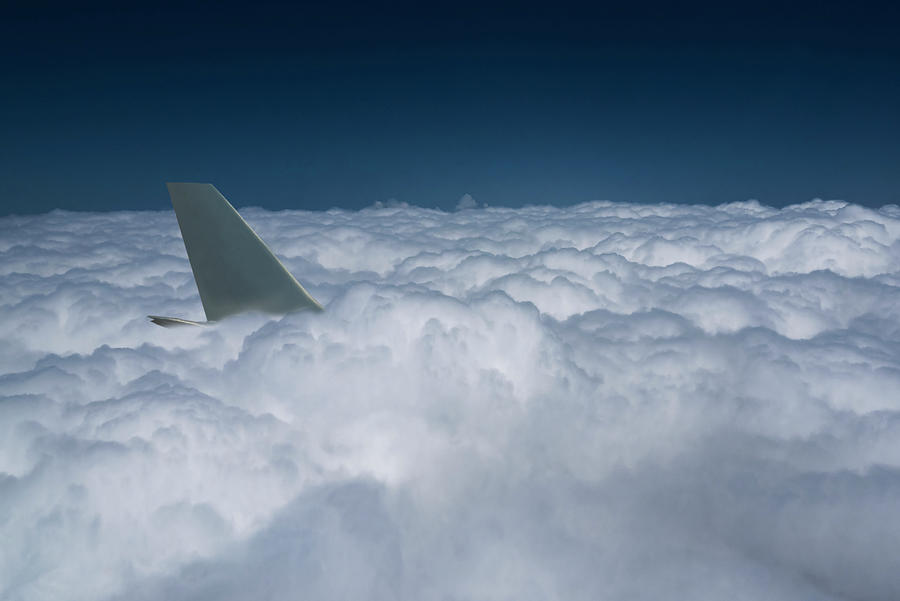 Airplane Tail  In A Sea Of Clouds Photograph by Buena Vista Images
