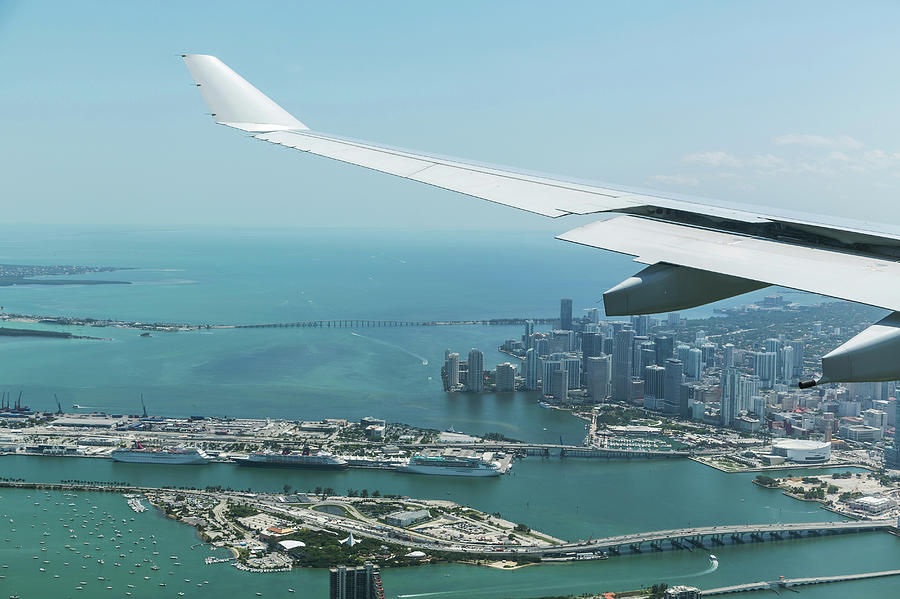 Airplane Wing Over Miami, Florida, Usa Photograph by Cultura Rf/lost Horizon Images