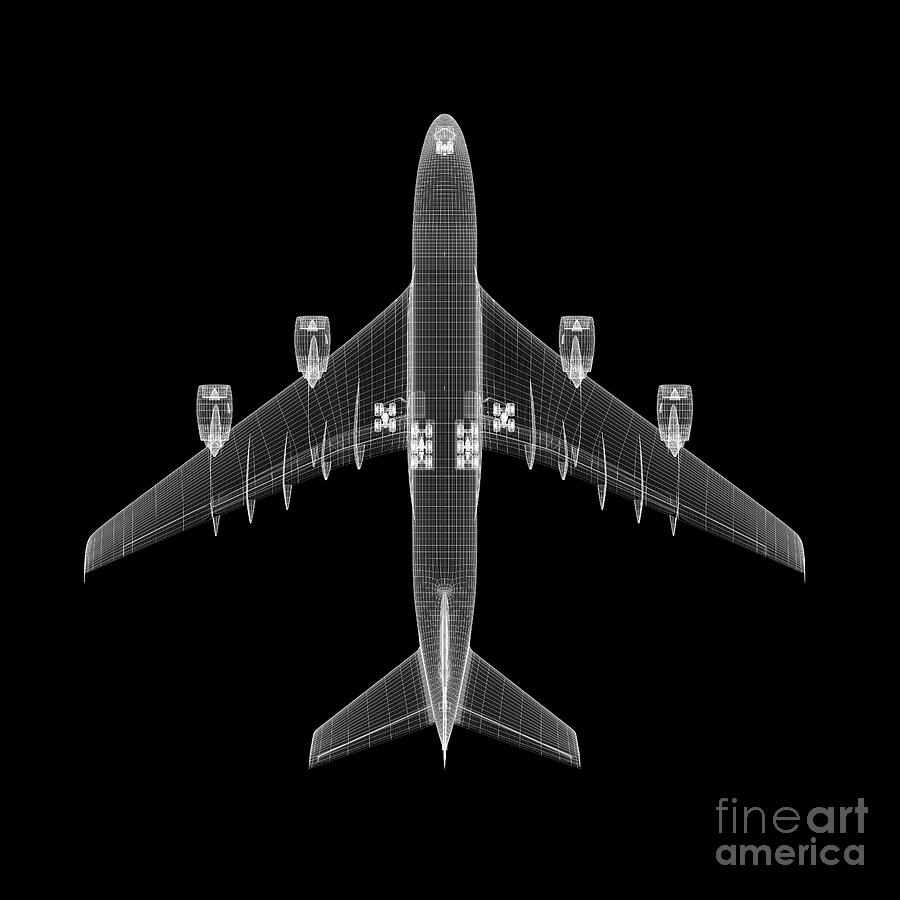 Airplane Wireframe Photograph by Teekid
