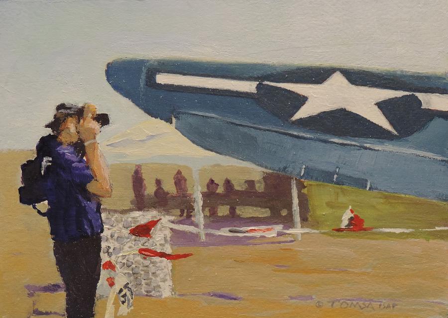 Airshow Photog Painting by Bill Tomsa
