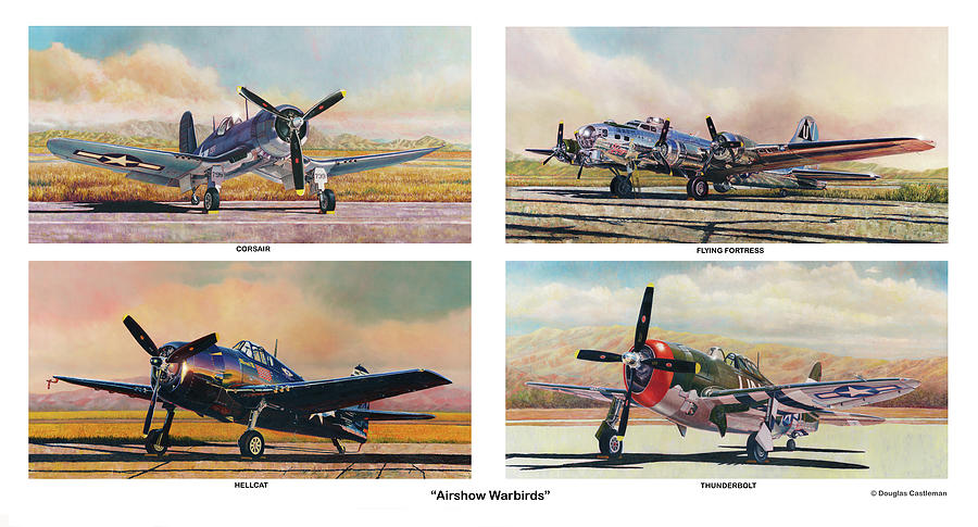 Airshow Warbirds Painting by Douglas Castleman