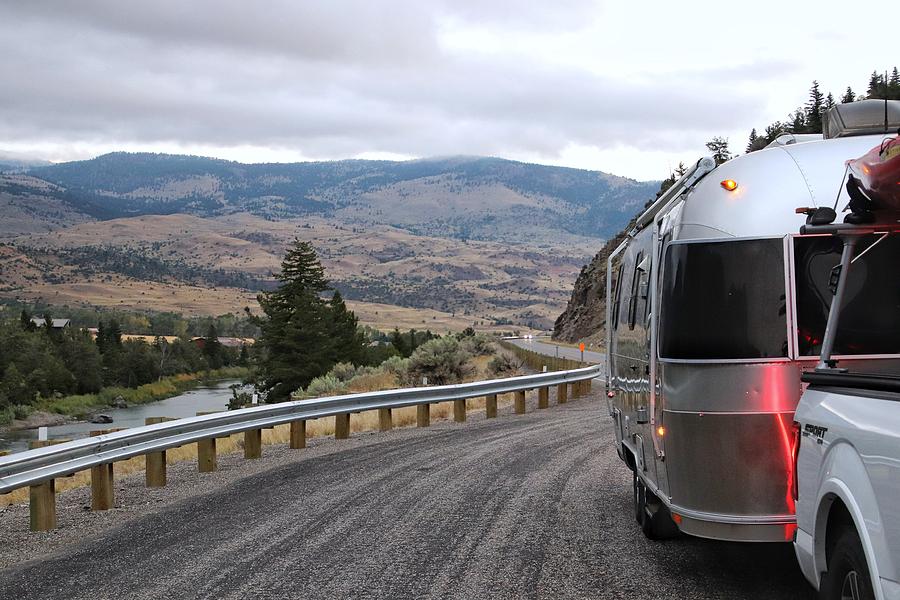 Airstream going to Yellowstone  Photograph by Susan Jensen