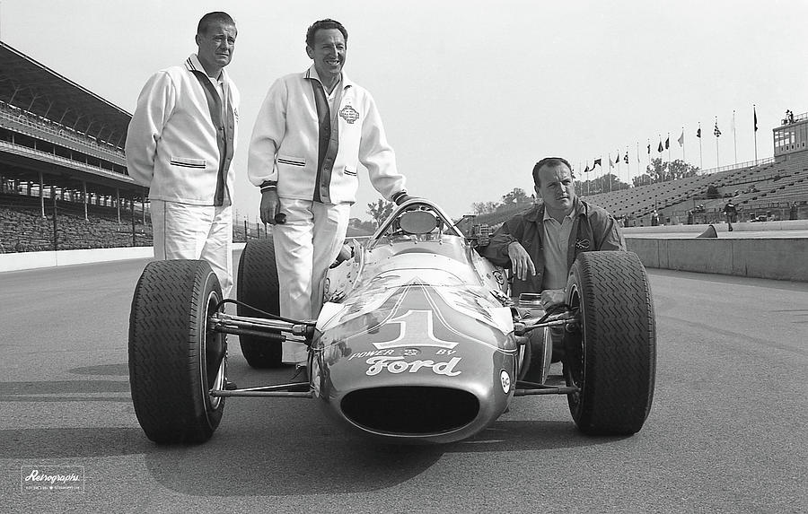 AJ Foyt and Crew Indy 1965 Photograph by Retrographs