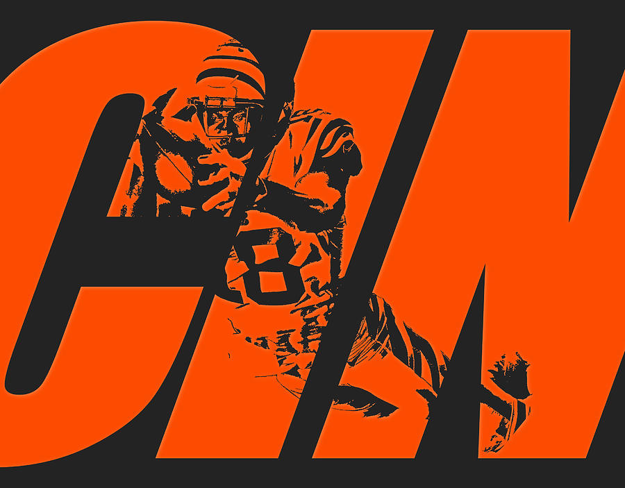 Aj Green Cincinnati Bengals Art Poster by Joe Hamilton - Fine Art