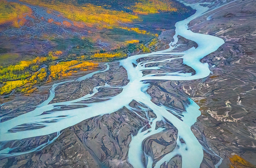 Abstract Photograph - Ak Glacier River by Siyu And Wei Photography