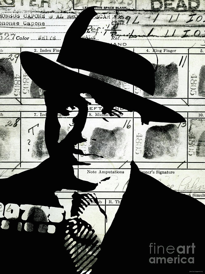 Al Capone mugshot Pop Art Warhol style black and whiteprint Digital Art by Jean luc Comperat