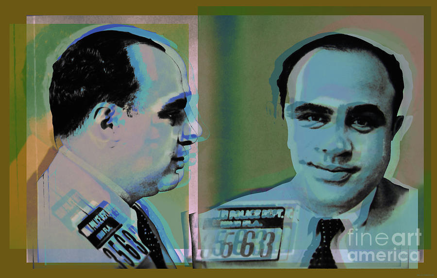 Al Capone mugshot Pop Art Warhol style Digital Art by Jean luc Comperat