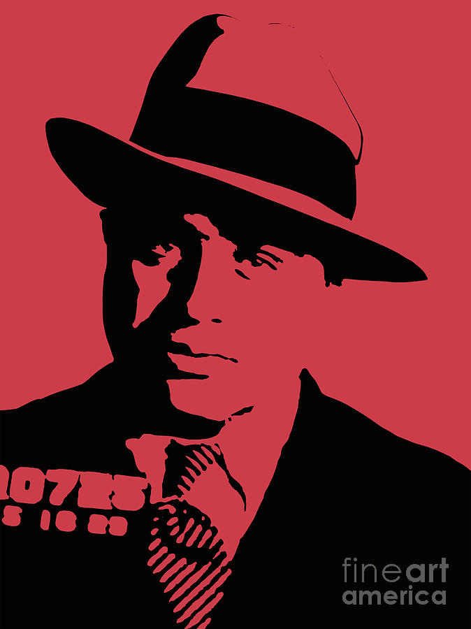 Al Capone Digital Art - Al Capone mugshot Pop Art Warhol style print by Jean luc Comperat
