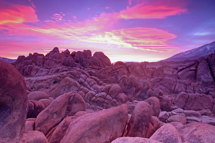 Alabama Hills Recreation Area At Sunrise Photograph by Mark Wetters Images