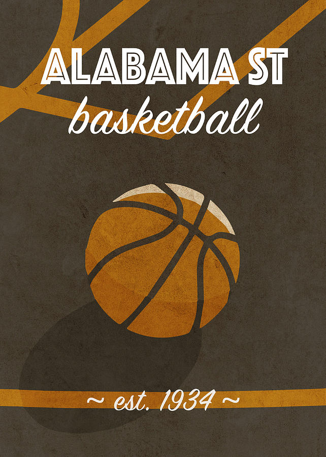Alabama Mixed Media - Alabama St University Retro College Basketball Team Poster by Design Turnpike Alabama Mixed Media - Alabama St University Retro College Basketball Team Poster by Design Turnpike