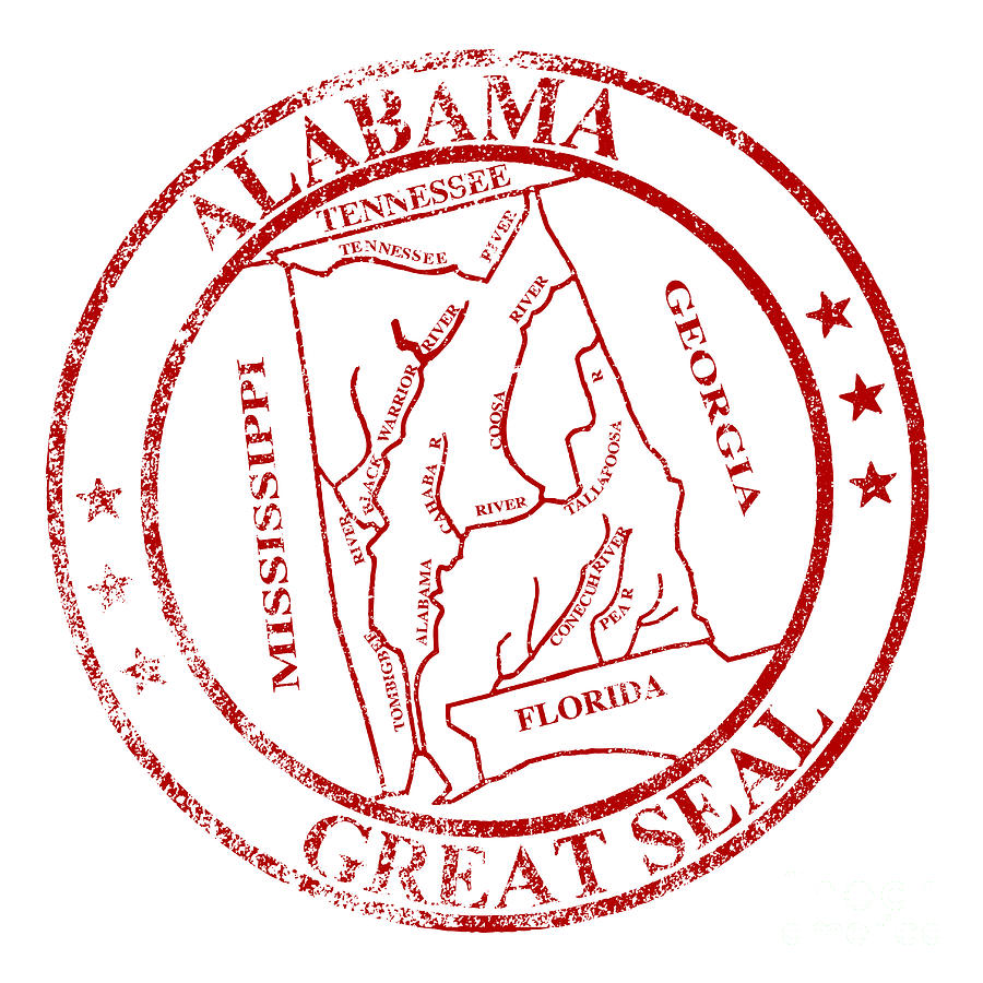 Alabama State Seal Stamp Digital Art by Bigalbaloo Stock - Fine Art America