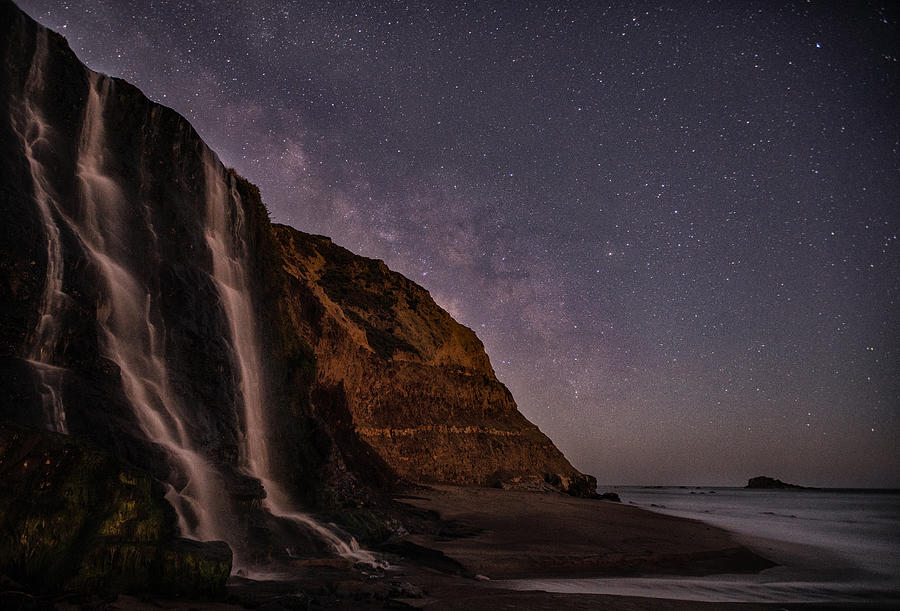 Waterfall Photograph - Alamere Falls Under Moonlight by April Xie