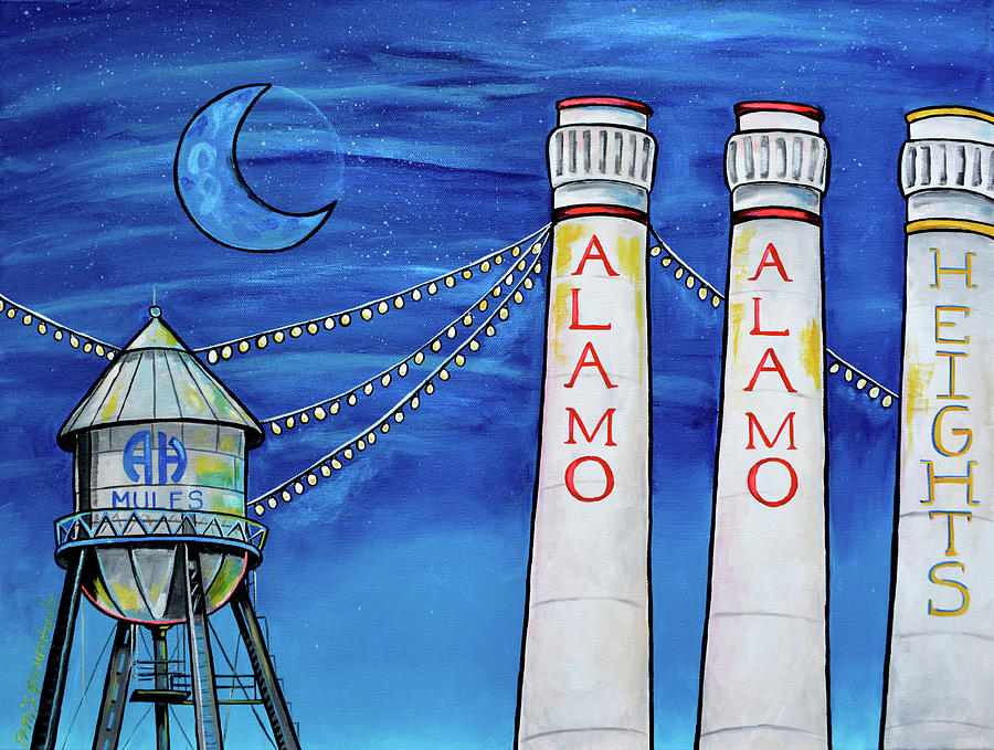 Alamo Heights Light The Night Painting by Patti Schermerhorn