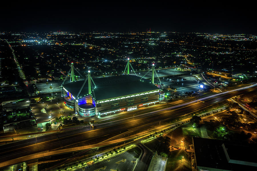 Alamodome at Night Photograph by Tom Weisbrook