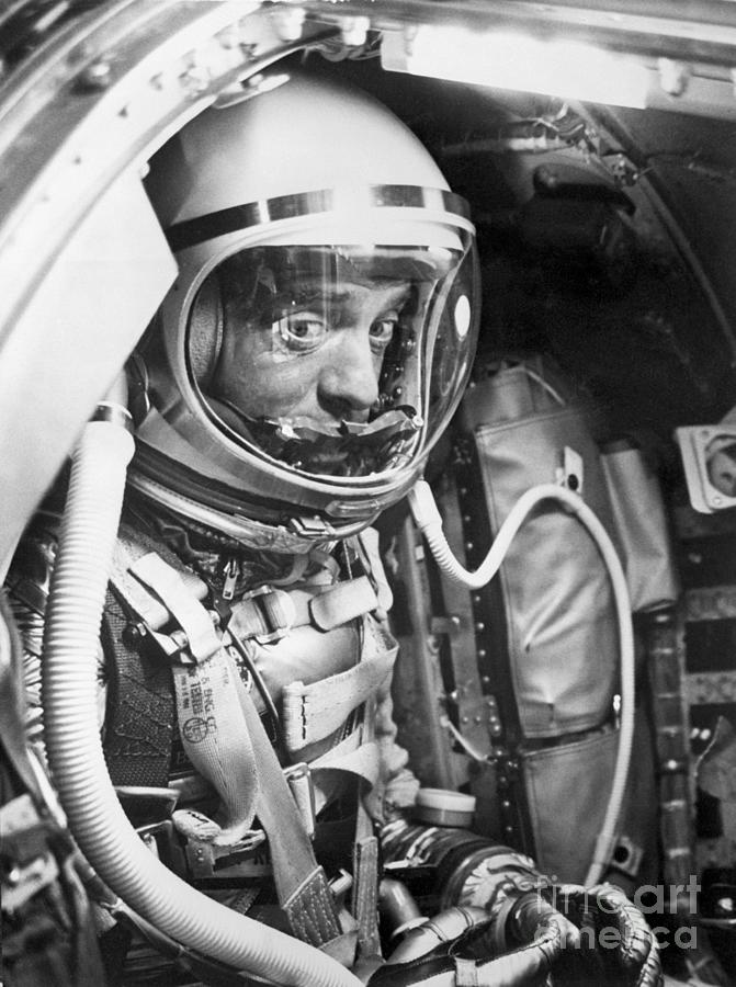 Alan Shepard In A Space Capsule Photograph by Bettmann