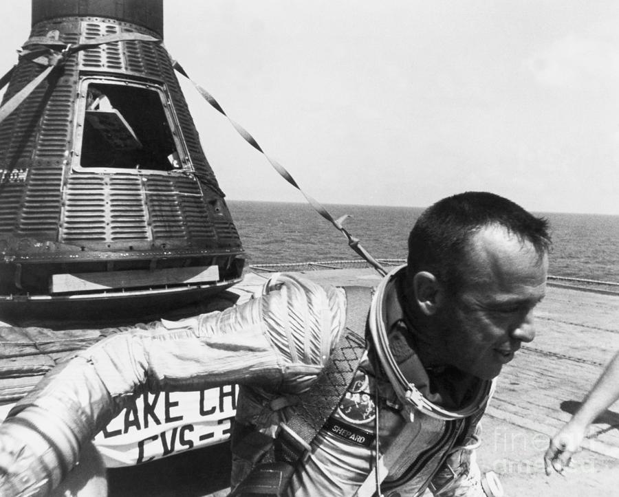 Alan Shepard With The Freedom 7 Space Photograph by Bettmann