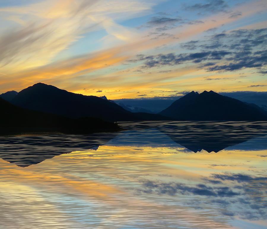 Alaska Reflective Sunset Photograph by Joan Stratton